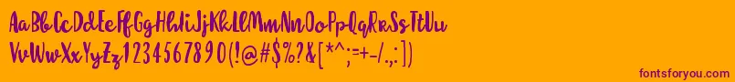 フォントMolleatRegular – オレンジの背景に紫のフォント