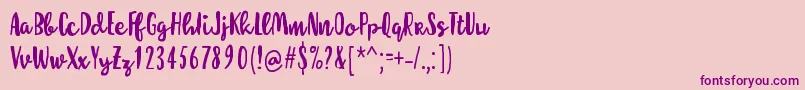 フォントMolleatRegular – ピンクの背景に紫のフォント