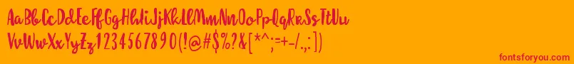 MolleatRegular Font – Red Fonts on Orange Background