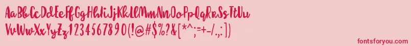 MolleatRegular-Schriftart – Rote Schriften auf rosa Hintergrund