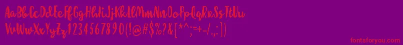 MolleatRegular Font – Red Fonts on Purple Background