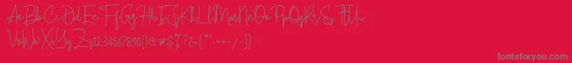 Cherill Font – Gray Fonts on Red Background