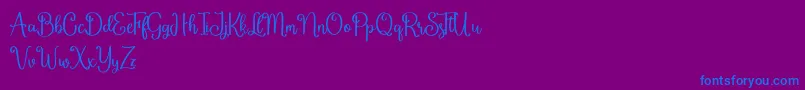 Cherish Demo Font – Blue Fonts on Purple Background