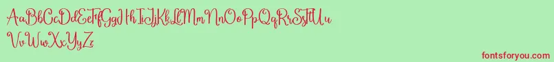 Cherish Demo Font – Red Fonts on Green Background