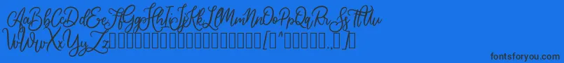 Cherishia Demo-Schriftart – Schwarze Schriften auf blauem Hintergrund