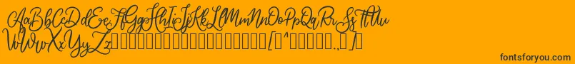 Cherishia Demo-Schriftart – Schwarze Schriften auf orangefarbenem Hintergrund