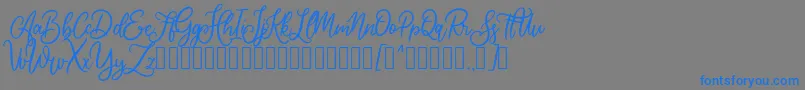 Cherishia Demo Font – Blue Fonts on Gray Background