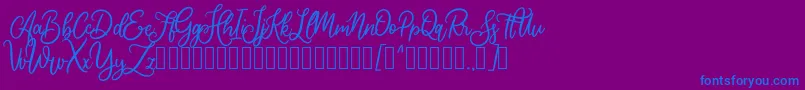 Cherishia Demo Font – Blue Fonts on Purple Background