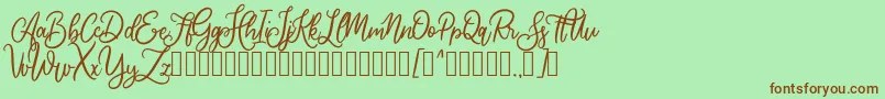 Cherishia Demo Font – Brown Fonts on Green Background