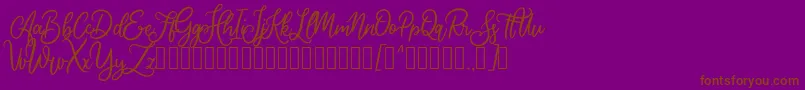 Шрифт Cherishia Demo – коричневые шрифты на фиолетовом фоне