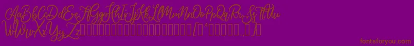 Cherishia Demo-Schriftart – Braune Schriften auf violettem Hintergrund