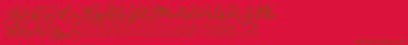 Cherishia Demo Font – Brown Fonts on Red Background