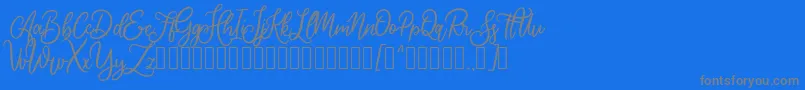 Cherishia Demo Font – Gray Fonts on Blue Background