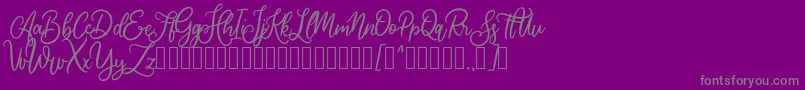 Cherishia Demo-Schriftart – Graue Schriften auf violettem Hintergrund