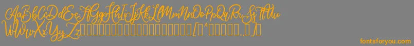 Cherishia Demo-Schriftart – Orangefarbene Schriften auf grauem Hintergrund