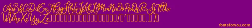 Cherishia Demo Font – Orange Fonts on Purple Background