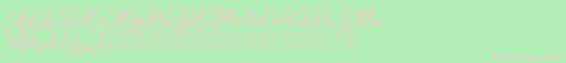 Cherishia Demo-fontti – vaaleanpunaiset fontit vihreällä taustalla
