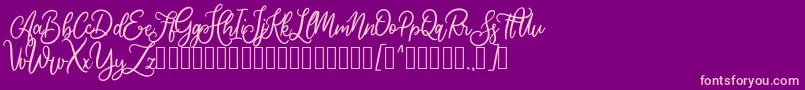 Cherishia Demo Font – Pink Fonts on Purple Background