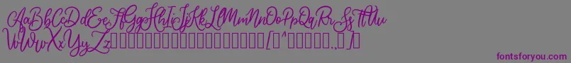 Cherishia Demo Font – Purple Fonts on Gray Background