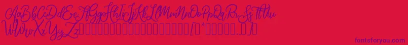 Cherishia Demo Font – Purple Fonts on Red Background