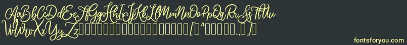 Cherishia Demo Font – Yellow Fonts on Black Background