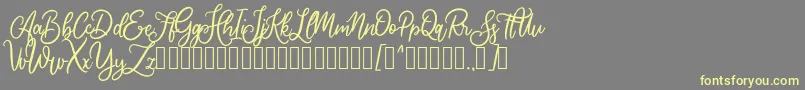 Cherishia Demo Font – Yellow Fonts on Gray Background