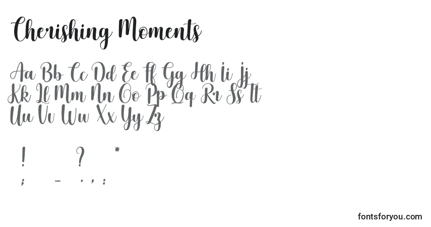 A fonte Cherishing Moments – alfabeto, números, caracteres especiais
