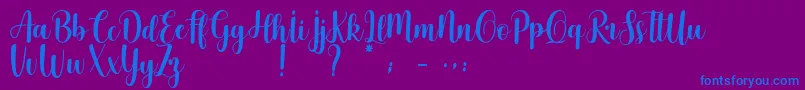 Cherishing Moments Font – Blue Fonts on Purple Background