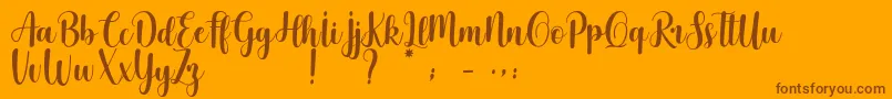Cherishing Moments Font – Brown Fonts on Orange Background