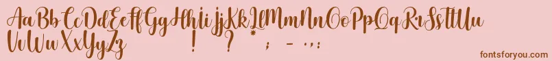 Cherishing Moments Font – Brown Fonts on Pink Background