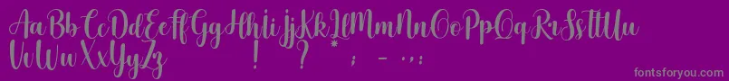Fonte Cherishing Moments – fontes cinzas em um fundo violeta