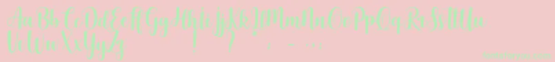Cherishing Moments Font – Green Fonts on Pink Background