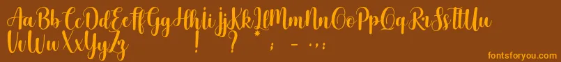 Cherishing Moments Font – Orange Fonts on Brown Background