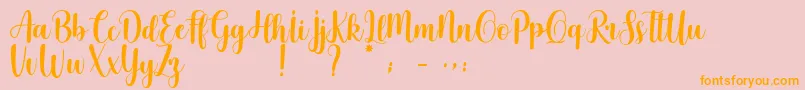 Cherishing Moments Font – Orange Fonts on Pink Background