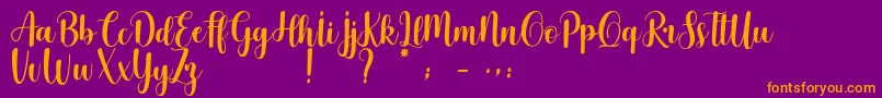 Cherishing Moments Font – Orange Fonts on Purple Background