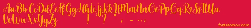 Cherishing Moments Font – Orange Fonts on Red Background