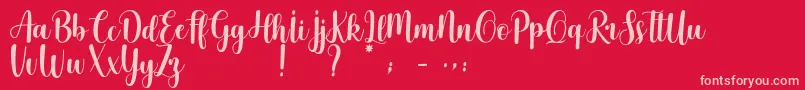 Cherishing Moments Font – Pink Fonts on Red Background