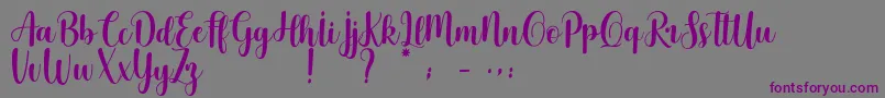 Cherishing Moments Font – Purple Fonts on Gray Background