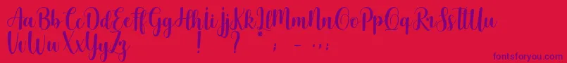 Cherishing Moments Font – Purple Fonts on Red Background