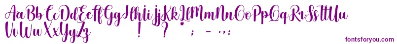 Cherishing Moments Font – Purple Fonts on White Background