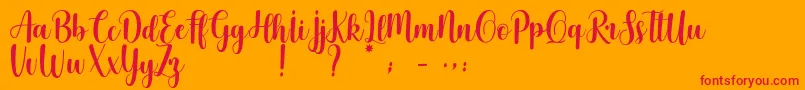 Cherishing Moments Font – Red Fonts on Orange Background
