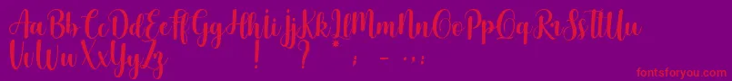 Шрифт Cherishing Moments – красные шрифты на фиолетовом фоне