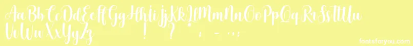 Cherishing Moments Font – White Fonts on Yellow Background