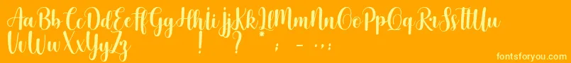 Cherishing Moments Font – Yellow Fonts on Orange Background