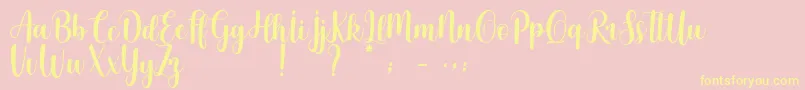 Cherishing Moments Font – Yellow Fonts on Pink Background