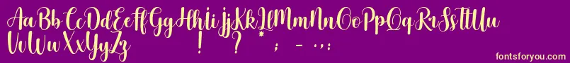 More about Cherishing Moments Font Cherishing Moments Font – Yellow Fonts on Purple Background