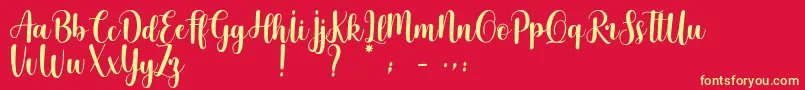 Cherishing Moments Font – Yellow Fonts on Red Background