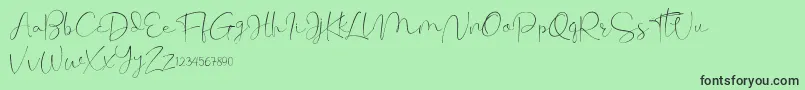 Cherissa Font – Black Fonts on Green Background