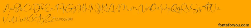 Cherissa Font – Black Fonts on Orange Background