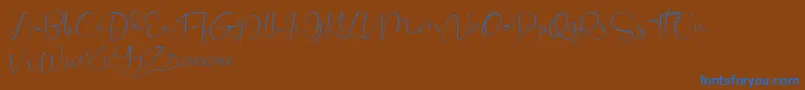 Cherissa-Schriftart – Blaue Schriften auf braunem Hintergrund